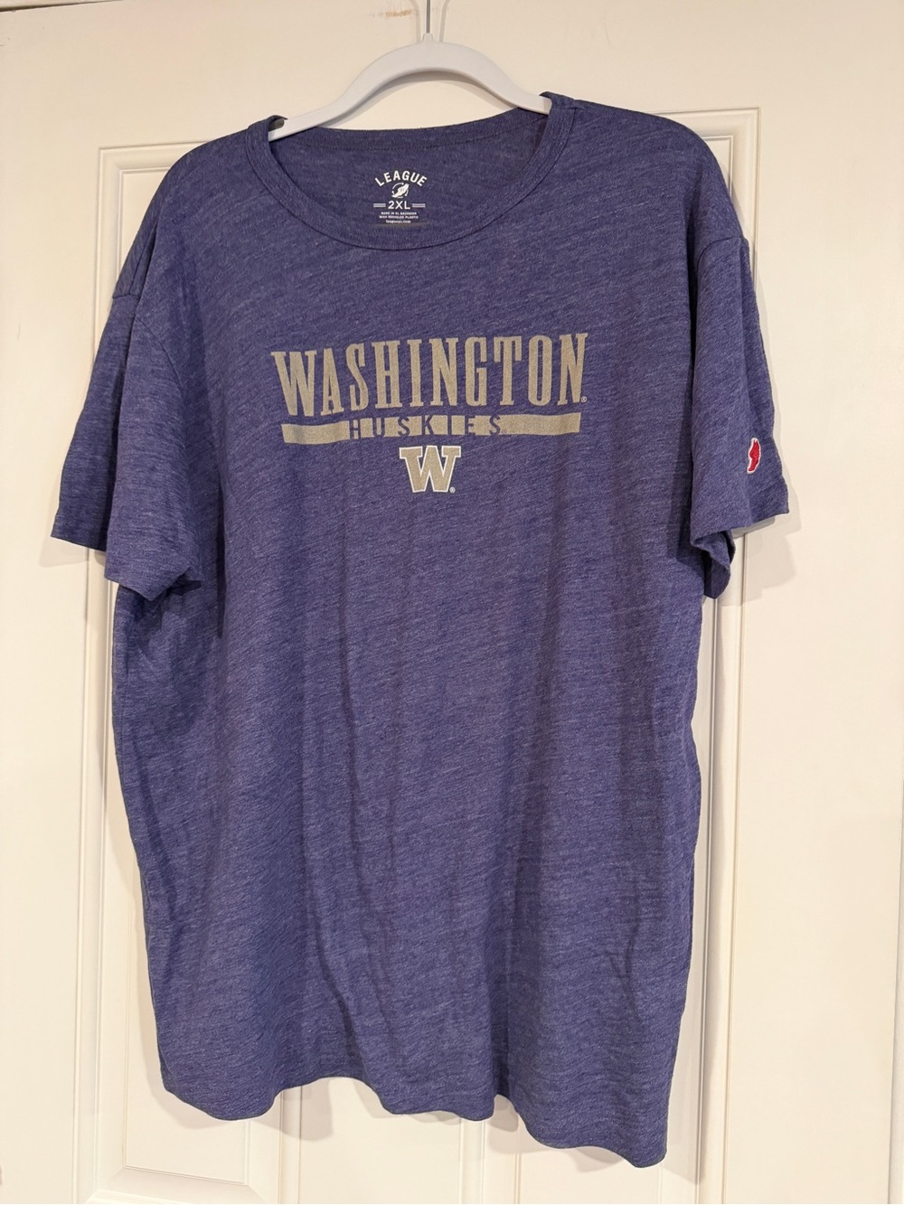 League Heather Purple Washington Huskies Tee with White Print